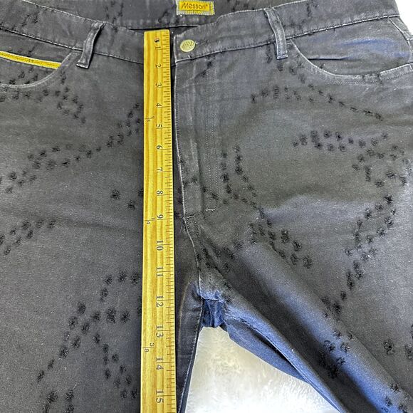 Messori Men's Cool Jeans Black Embroidered Distressed Cotton Jeans Pants SZ 40 - Picture 9 of 14